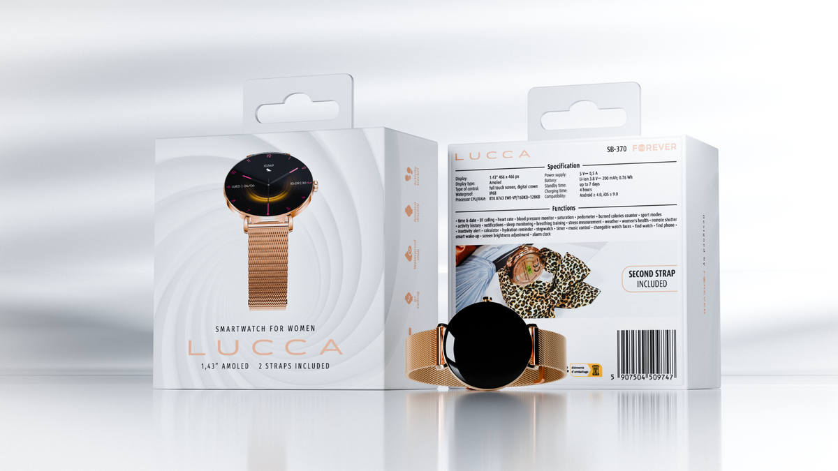 Forever viedpulkstenis Lucca SB-370 rozā - Spotted Band