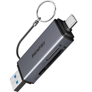 BENFEI karšu lasītājs 2-in-1 USB-C/USB-A 3.0 SD un Micro SD kartēm, melns