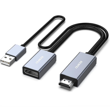BENFEI adapteris HDMI uz DisplayPort 4K 60 Hz, 2K 144 Hz, 1080p 165 Hz, vienvirziena, pelēks