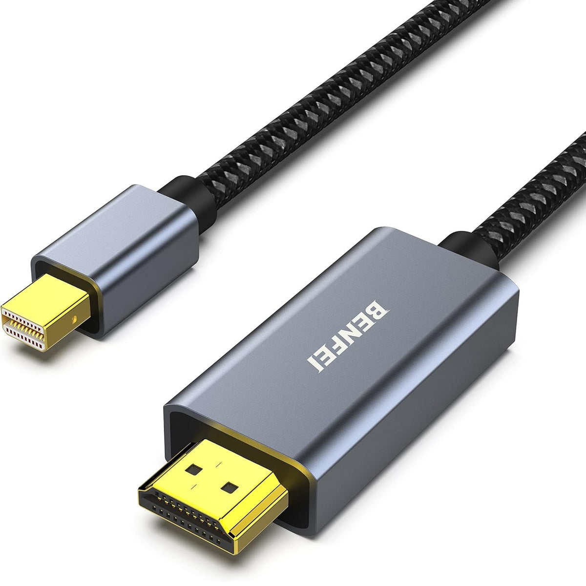 BENFEI kabelis „mini DisplayPort uz HDMI“ 4K 30 Hz, 0,9 m, pelēks