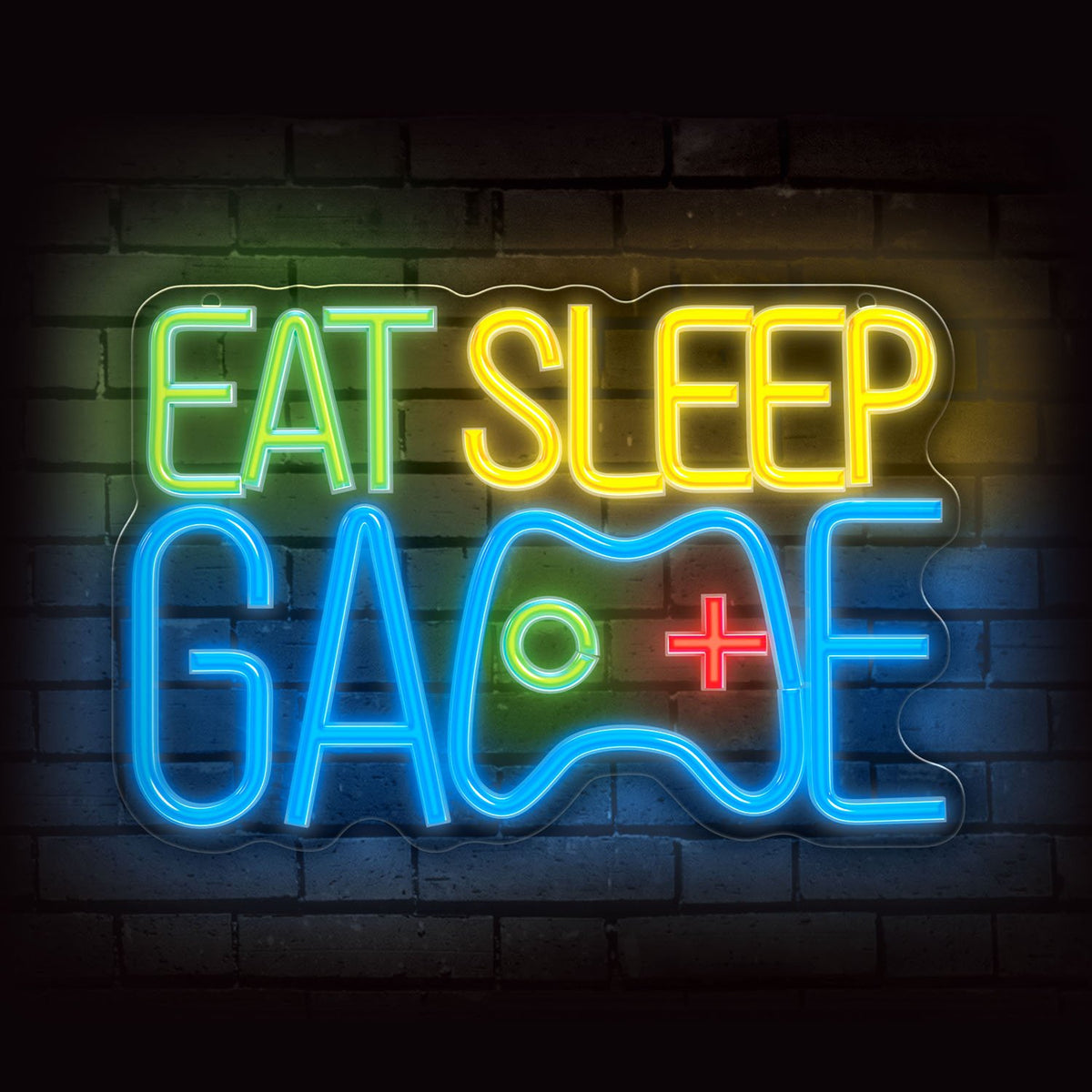 „Forever Light“ neona PLEXI LED „EAT SLEEP GAME“ daudzkrāsains FPNE33