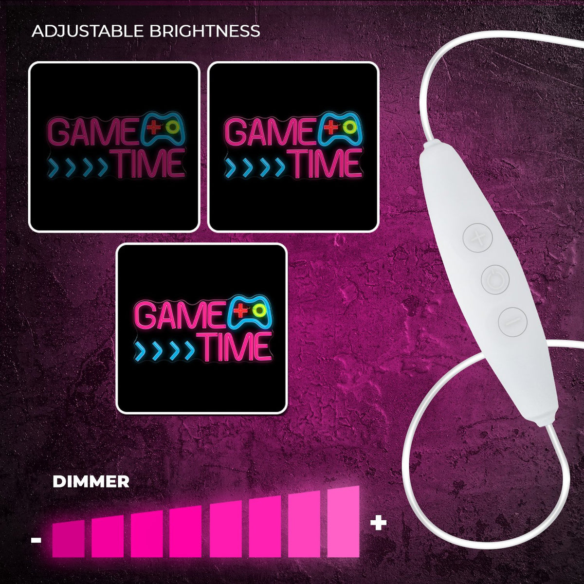 „Forever Light“ neona PLEXI LED „GAME TIME“ daudzkrāsains FPNE34