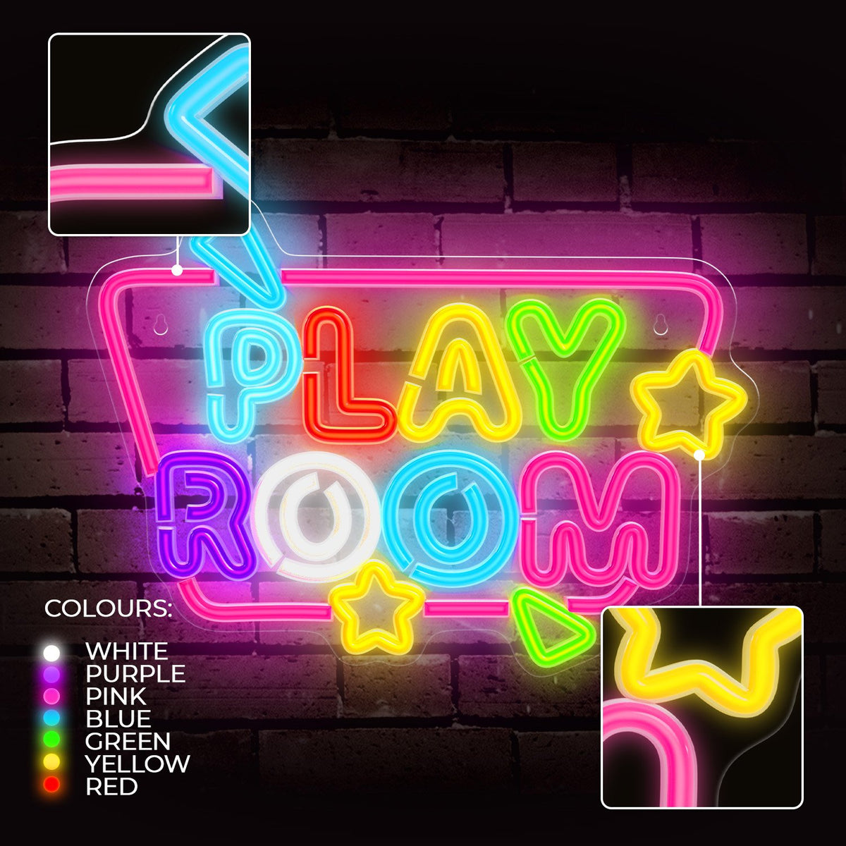 „Forever Light“ Neon PLEXI LED spēļu istaba, daudzkrāsaina, FPNE39