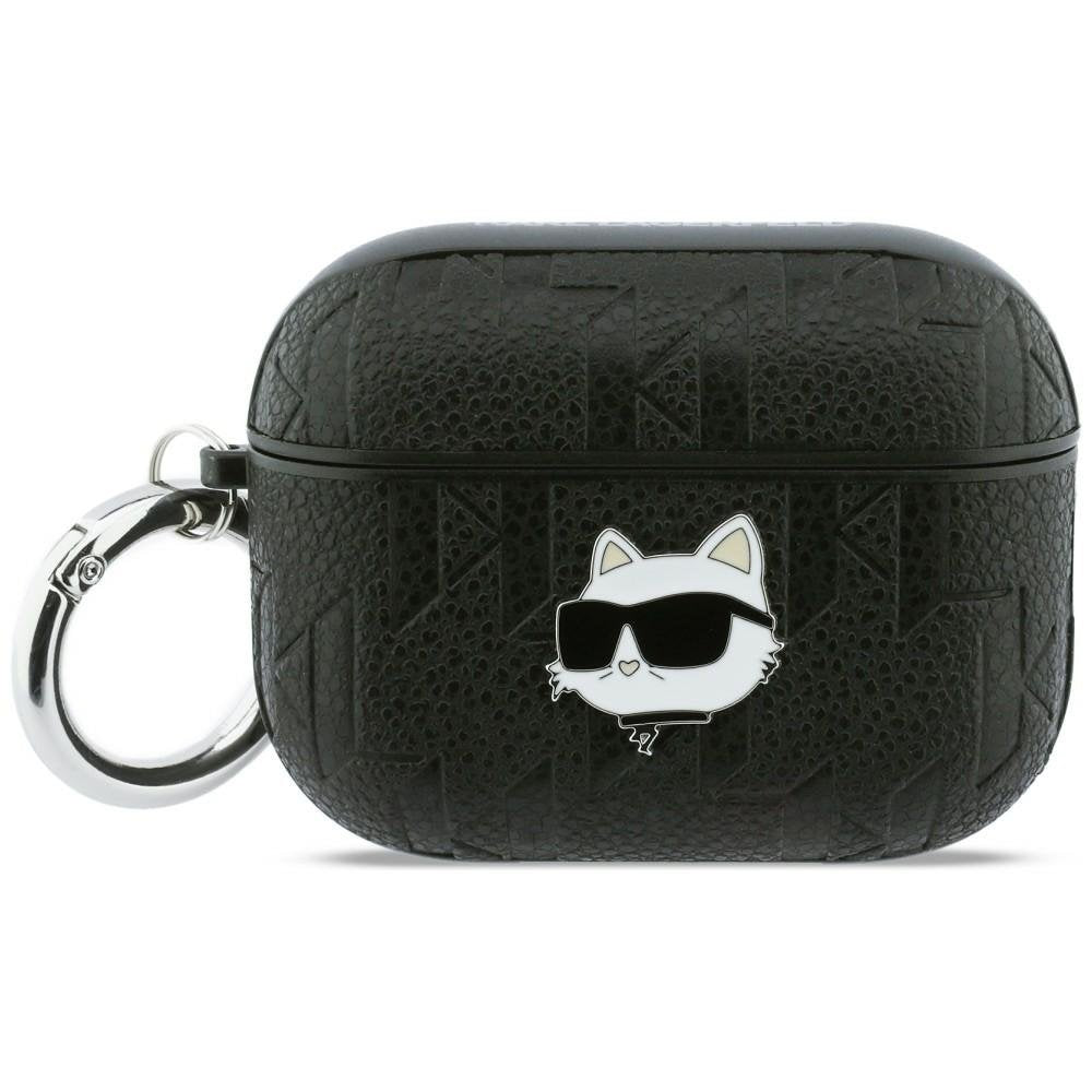Karl Lagerfeld Monogram Choupette AirPods Pro 3 austiņu maciņš, melns