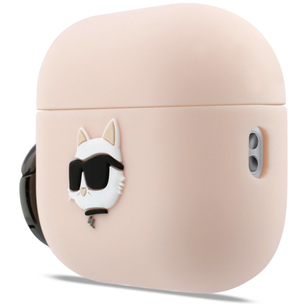 Karl Lagerfeld silikona „Chaupette Head“ 3D maciņš AirPods Pro 3, rozā
