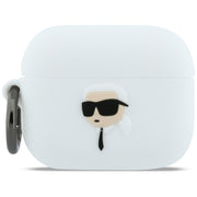 Karl Lagerfeld silikona „Karl Head“ 3D maciņš AirPods Pro 3, balts