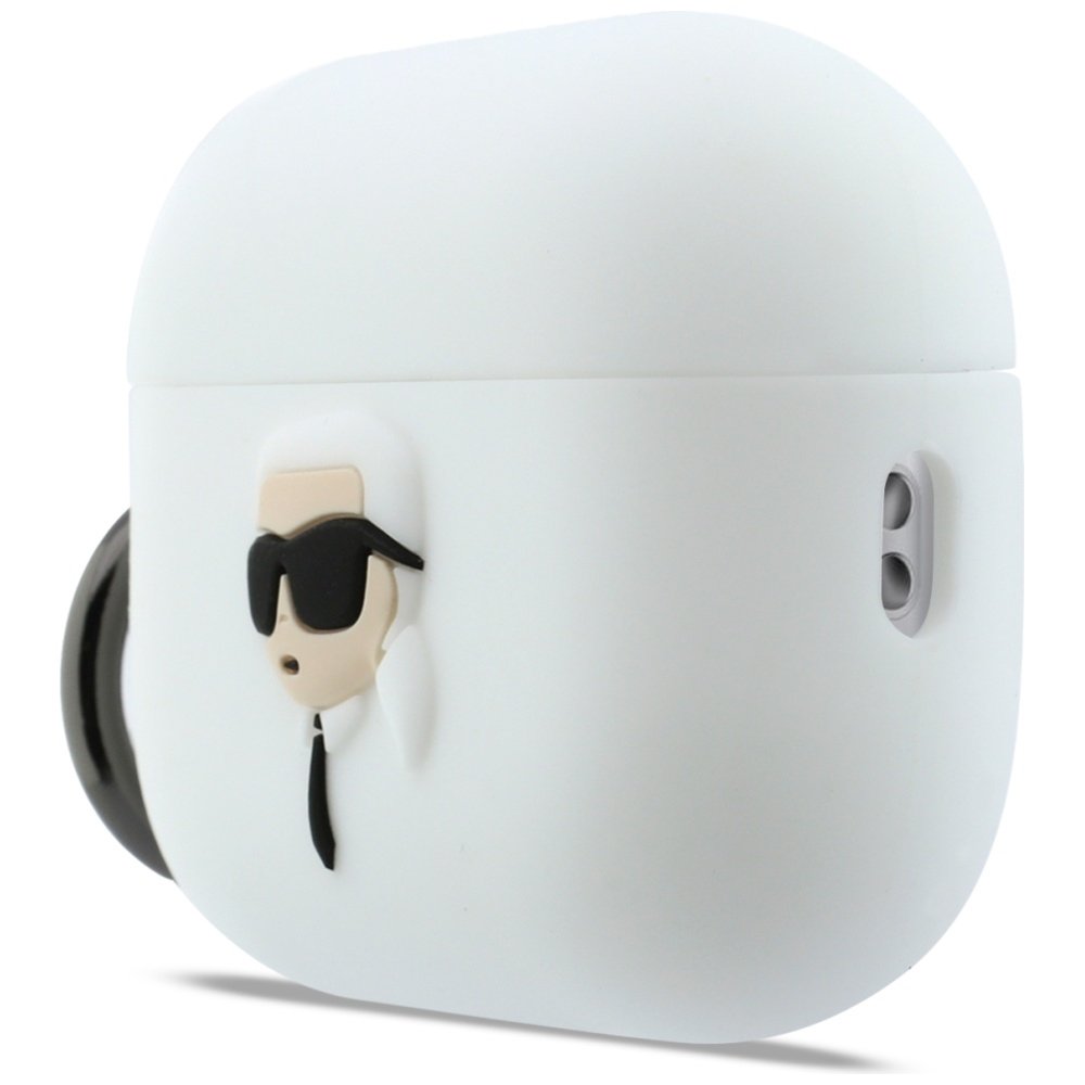 Karl Lagerfeld silikona „Karl Head“ 3D maciņš AirPods Pro 3, balts