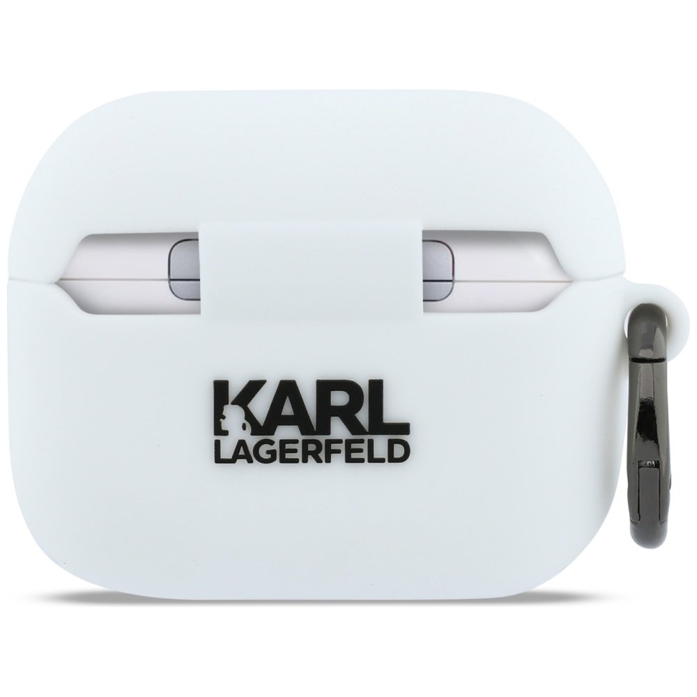 Karl Lagerfeld silikona „Karl Head“ 3D maciņš AirPods Pro 3, balts