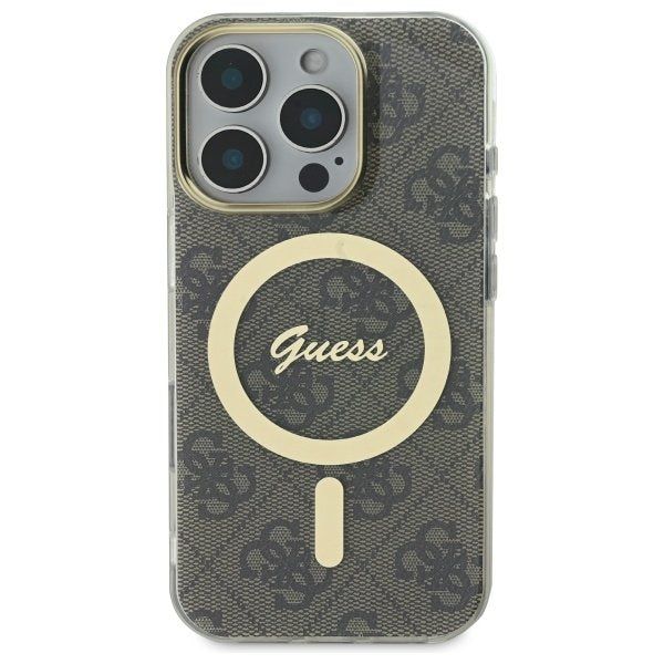 Guess GUHMP16LH4STW iPhone 16 Pro 6,3" brūns cietais vāciņš IML 4G MagSafe