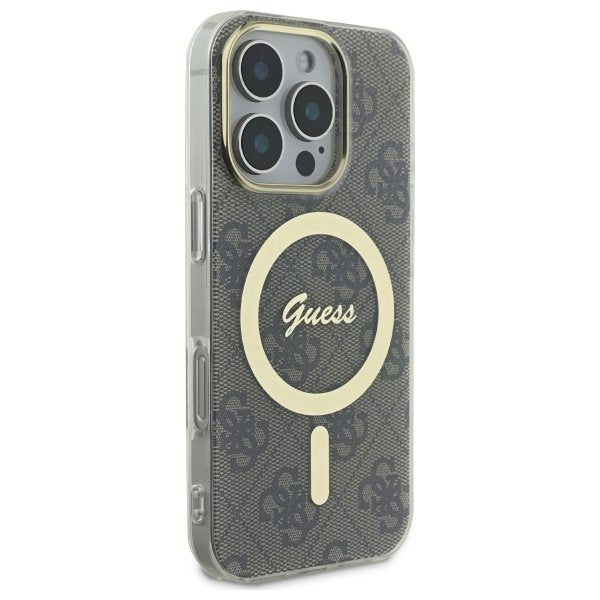 Guess GUHMP16LH4STW iPhone 16 Pro 6,3" brūns cietais vāciņš IML 4G MagSafe