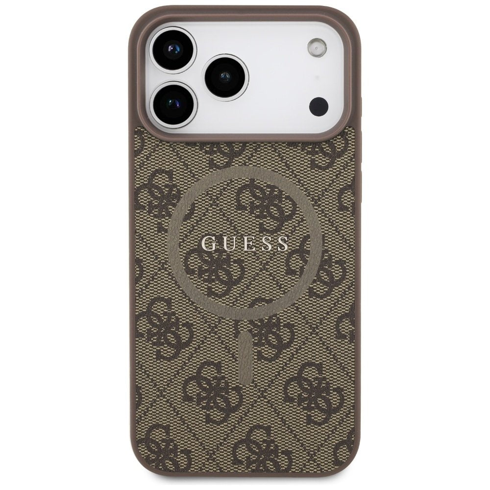 „Guess“ 4G Ring Classic Logo MagSafe vāciņš iPhone 17 Pro Max, brūns