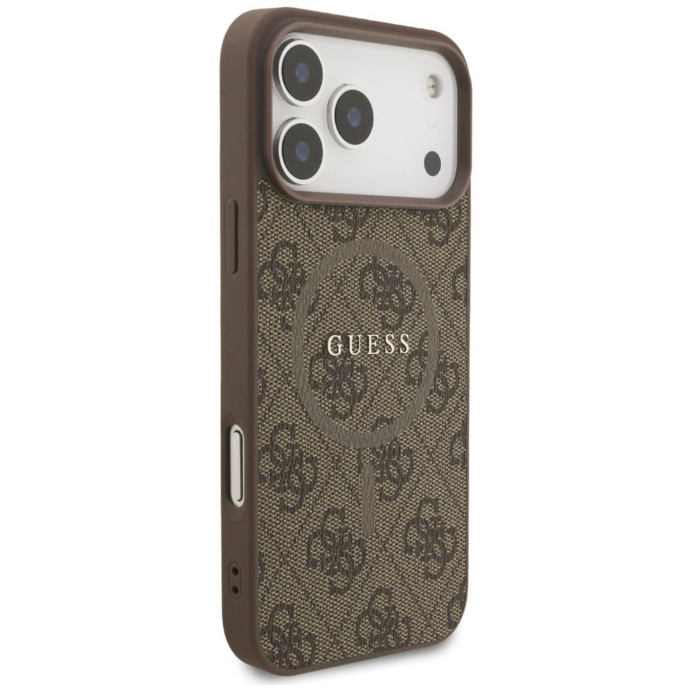 „Guess“ 4G Ring Classic Logo MagSafe vāciņš iPhone 17 Pro Max, brūns