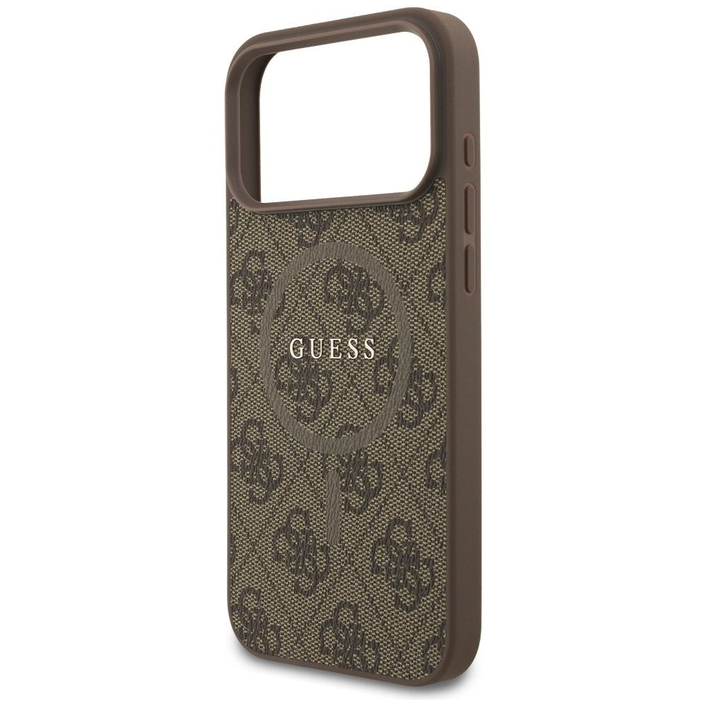 „Guess“ 4G Ring Classic Logo MagSafe vāciņš iPhone 17 Pro Max, brūns