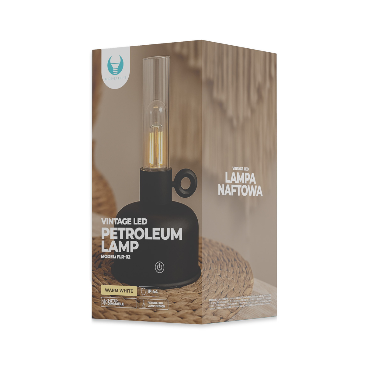 „Forever Light“ vintage stila naftas LED lampa FLR-02, melna