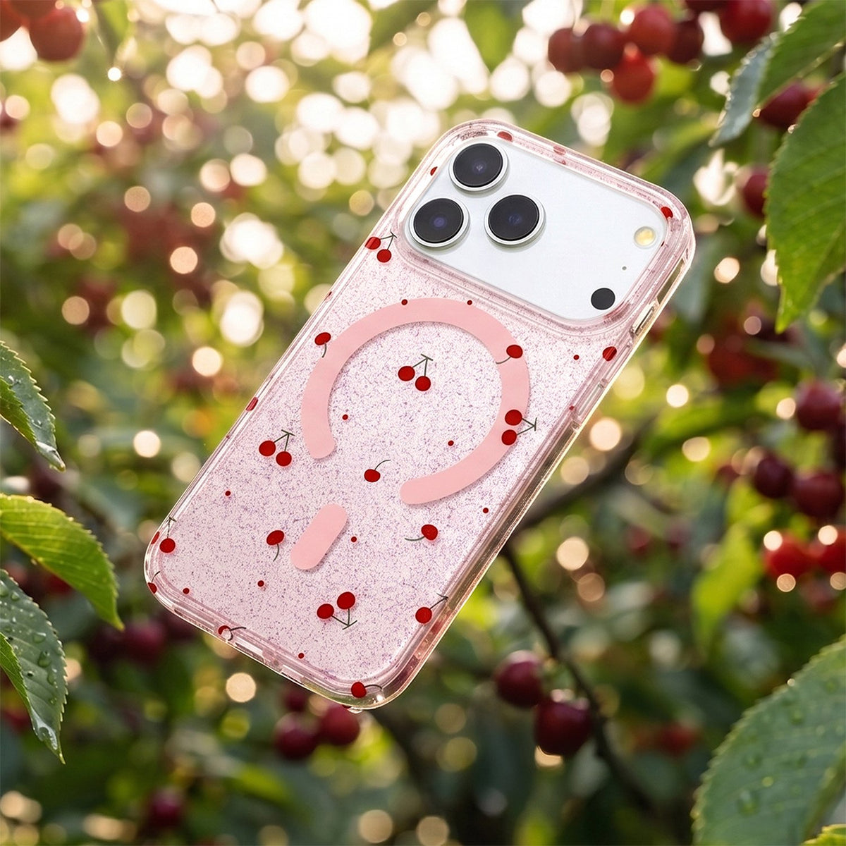 „Cherry MagSafe“ vāciņš iPhone 16 6,1" ar spīdumiem