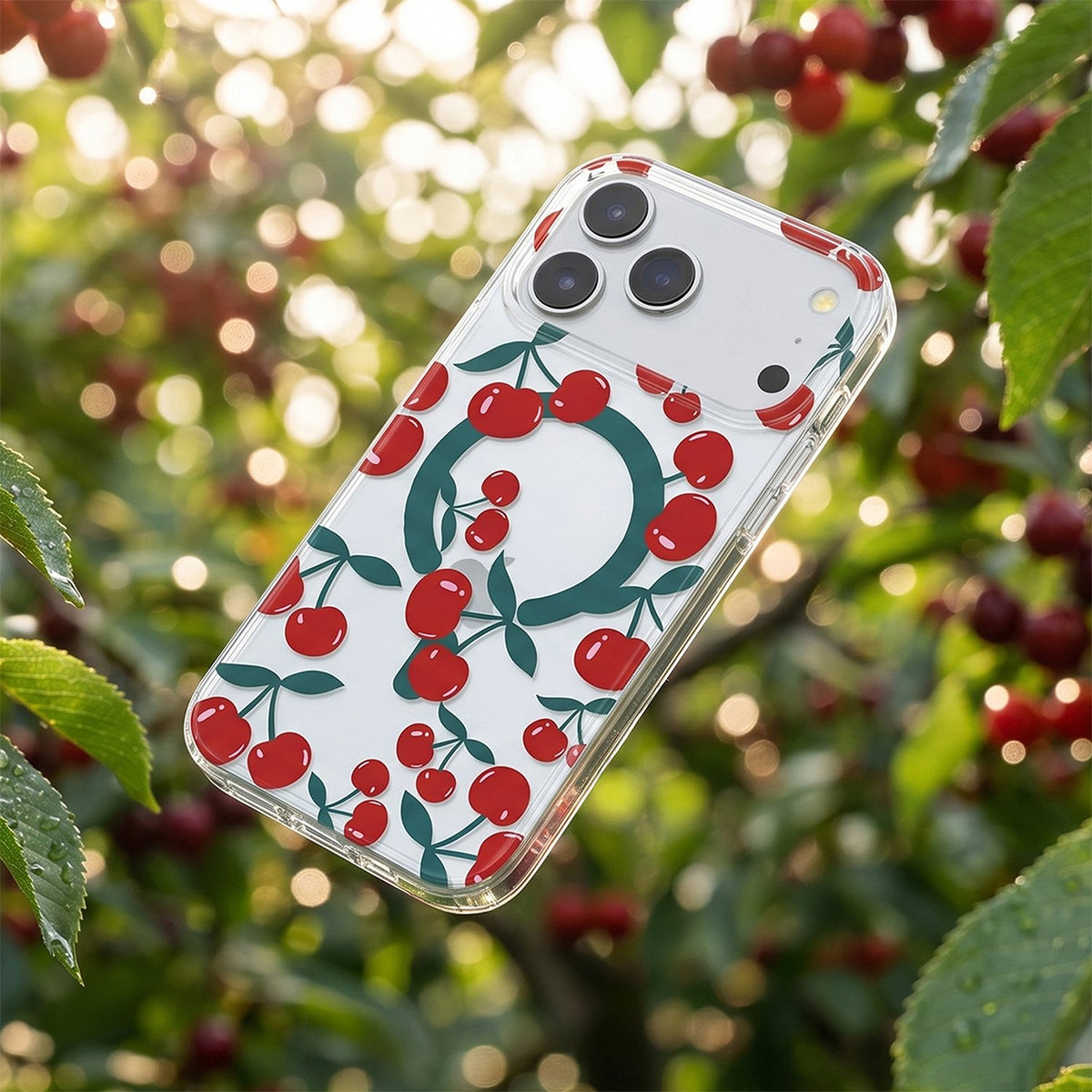 „Cherry MagSafe“ vāciņš iPhone 15 Pro 6,1" (caurspīdīgs)