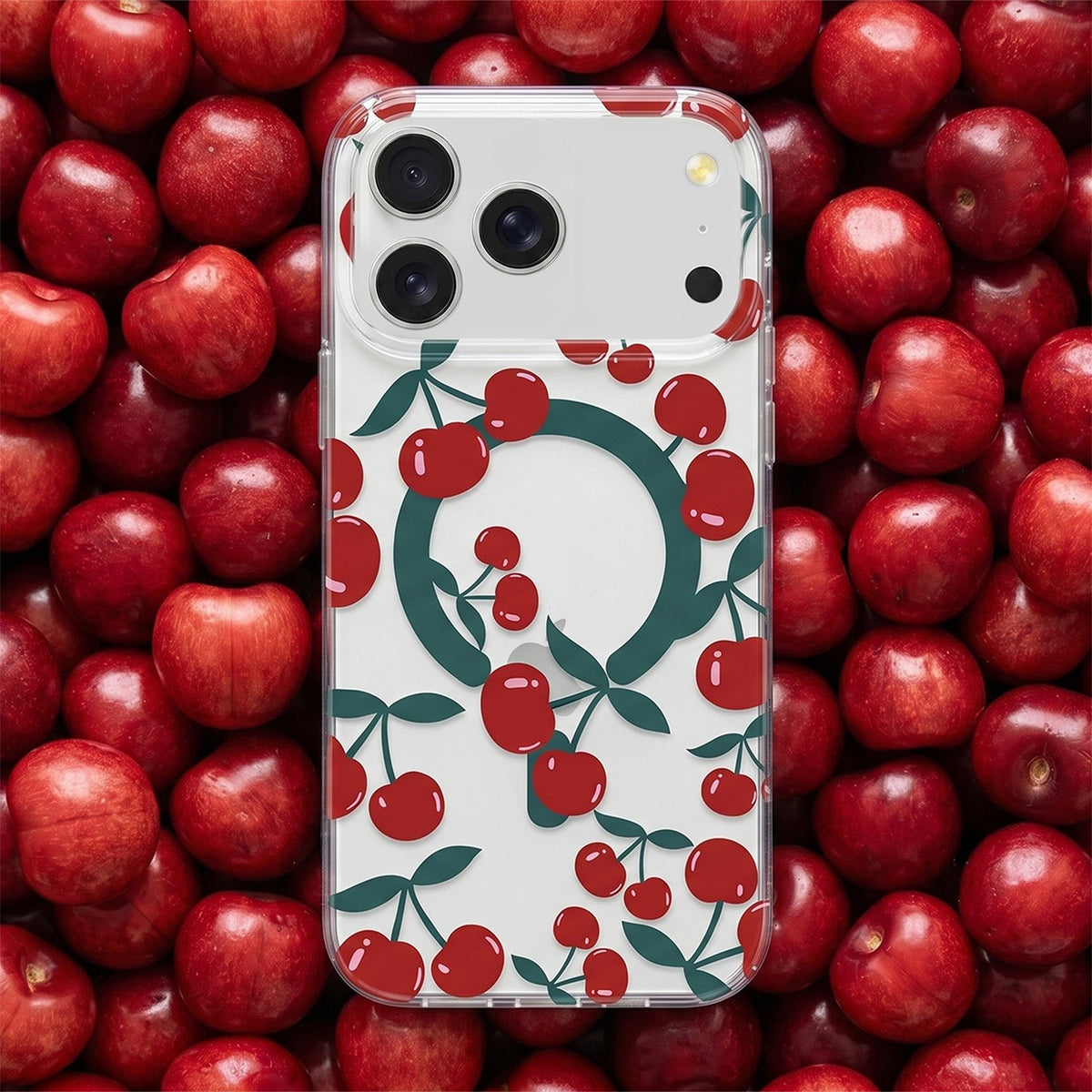 „Cherry MagSafe“ vāciņš iPhone 15 Pro 6,1" (caurspīdīgs)