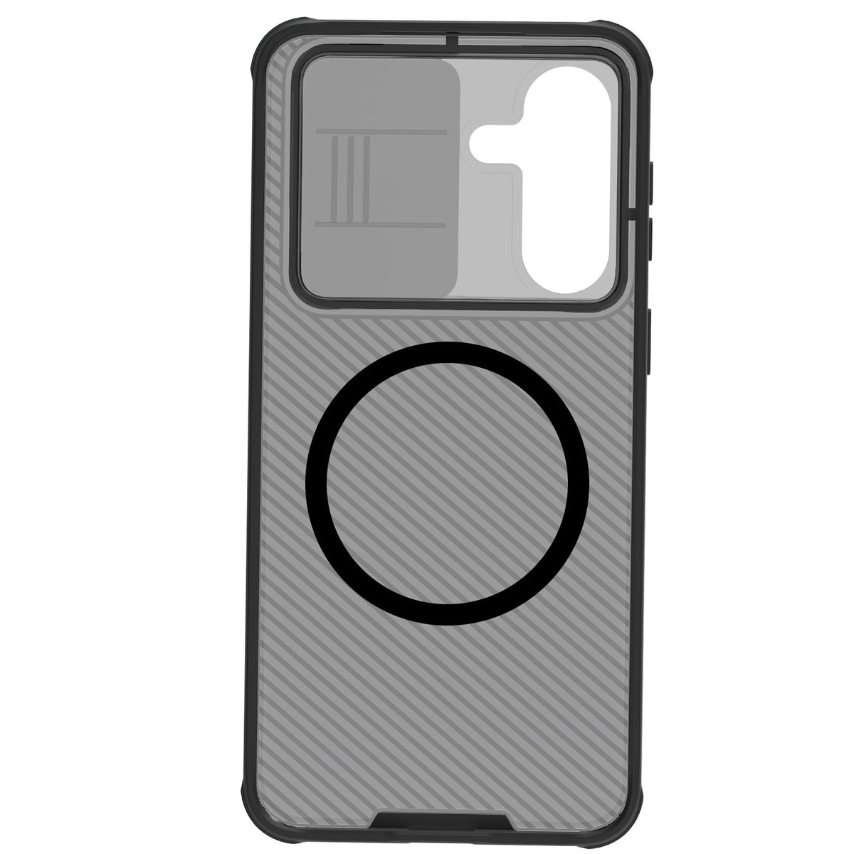 Nillkin CamShield Pro magnētiskais vāciņš Samsung Galaxy A57 5G, caurspīdīgs melns