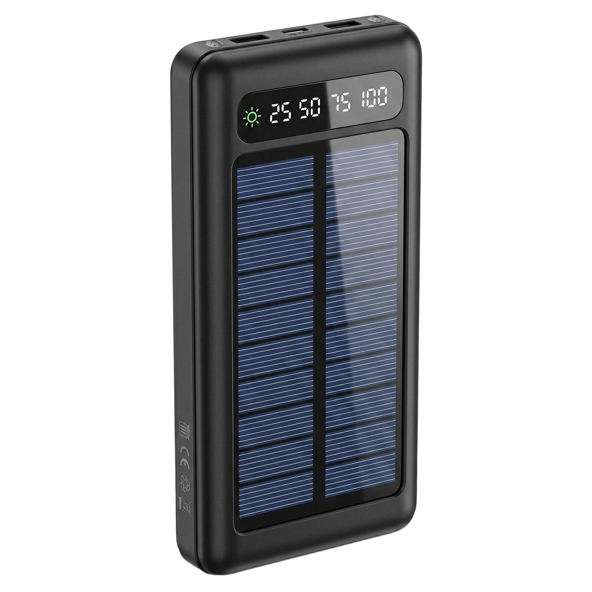 Setty saules enerģijas uzlādes ierīce SLR-100, 10 000 mAh, melna