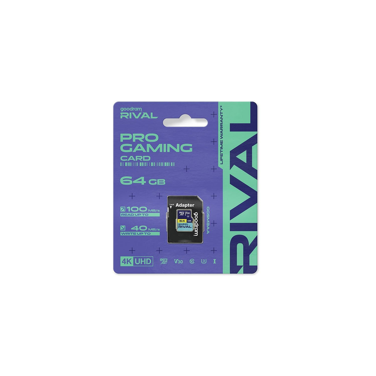 Goodram atmiņas karte Rival M3AA Micro SDXC 64 GB UHS-I U3 V30 100 / 70 MB/s