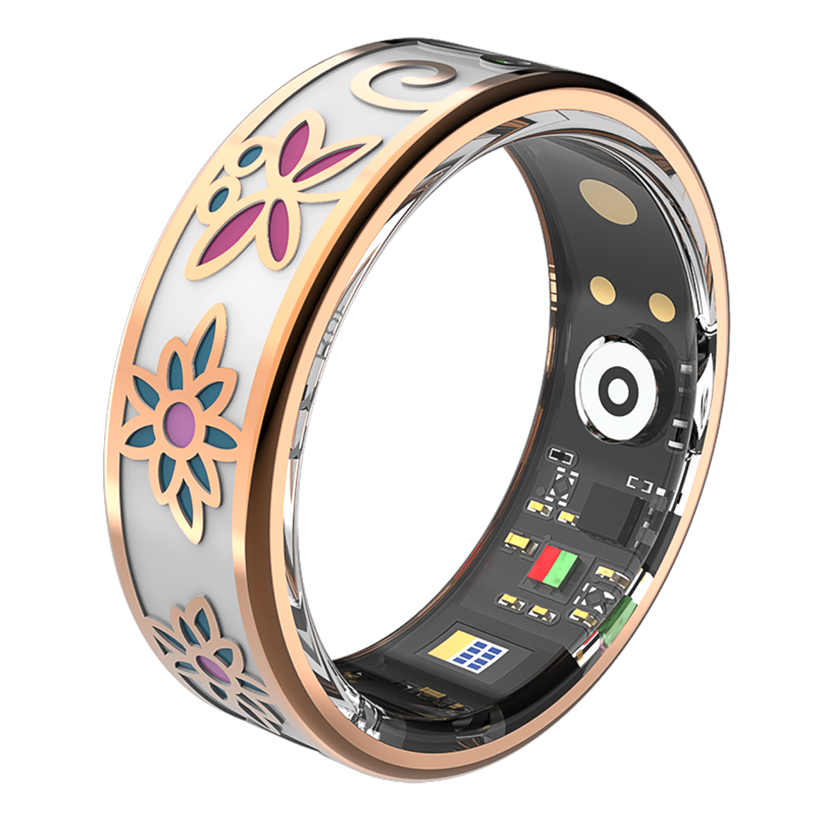 „Forever Smartring Botanical“ SR-101 rozā zelta gredzens, izmērs 6