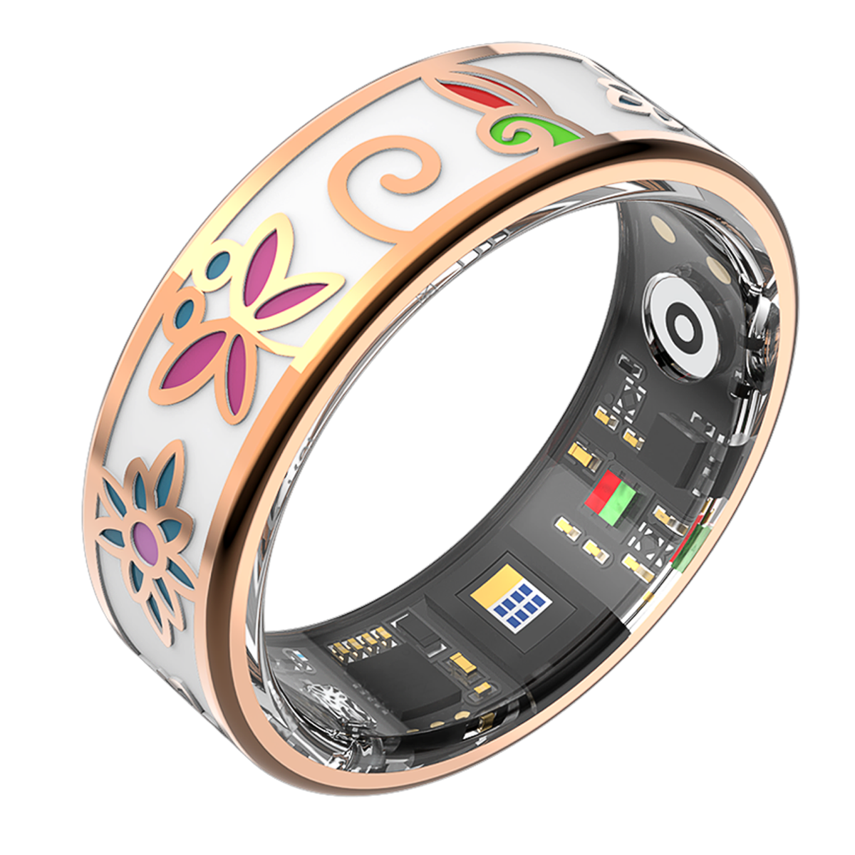 „Forever Smartring Botanical“ SR-101 rozā zelta gredzens, izmērs 6