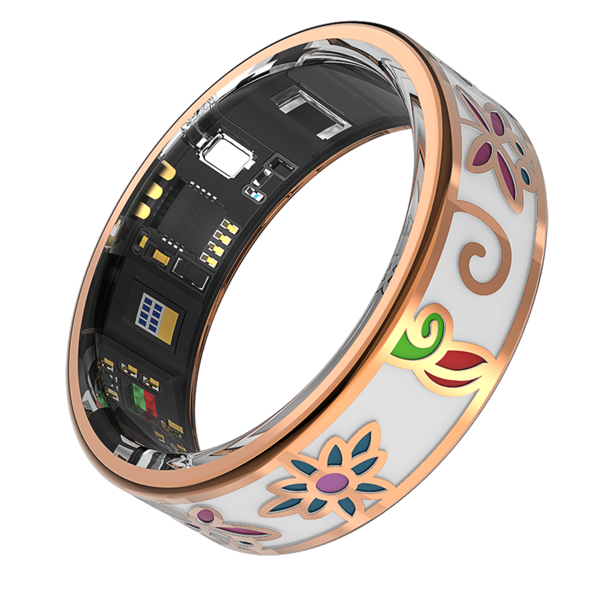 „Forever Smartring Botanical“ SR-101 rozā zelta gredzens, izmērs 6