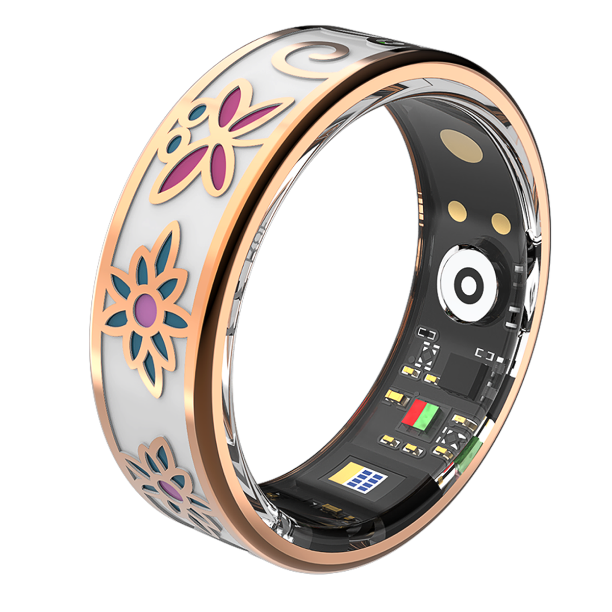 „Forever Smartring Botanical“ SR-101 rozā zelta gredzens, izmērs 6