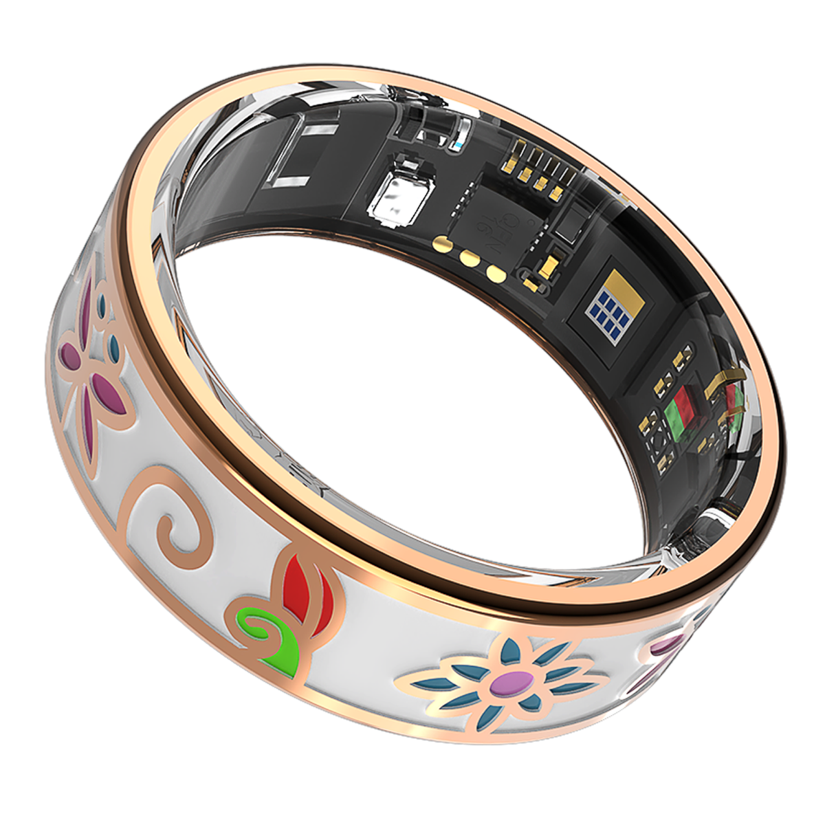 „Forever Smartring Botanical“ SR-101 rozā zelta gredzens, izmērs 6