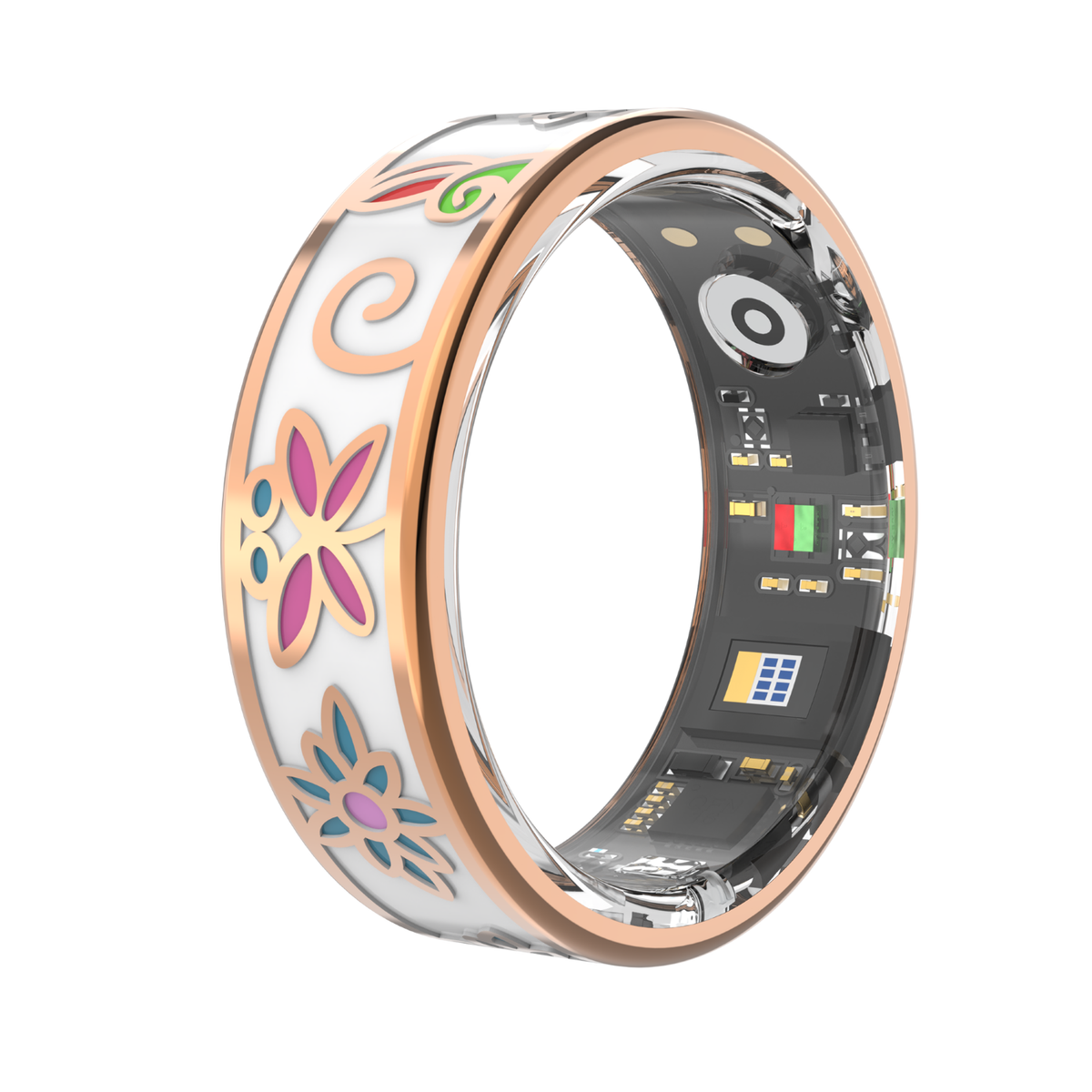 „Forever Smartring Botanical“ SR-101 rozā zelta gredzens, izmērs 6