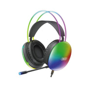 XO vadu austiņas GE11 ar 3,5 mm spraudni – USB-A, melnas, ar RGB apgaismojumu un mikrofonu