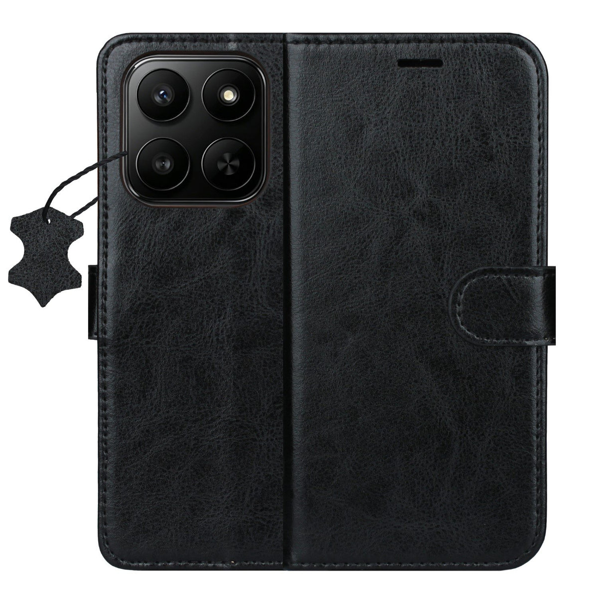 „Smart Luxe“ ādas vāciņš tālrunim „Honor 400 Smart“ / „X7d 4G“ / „X7d 5G“, melns