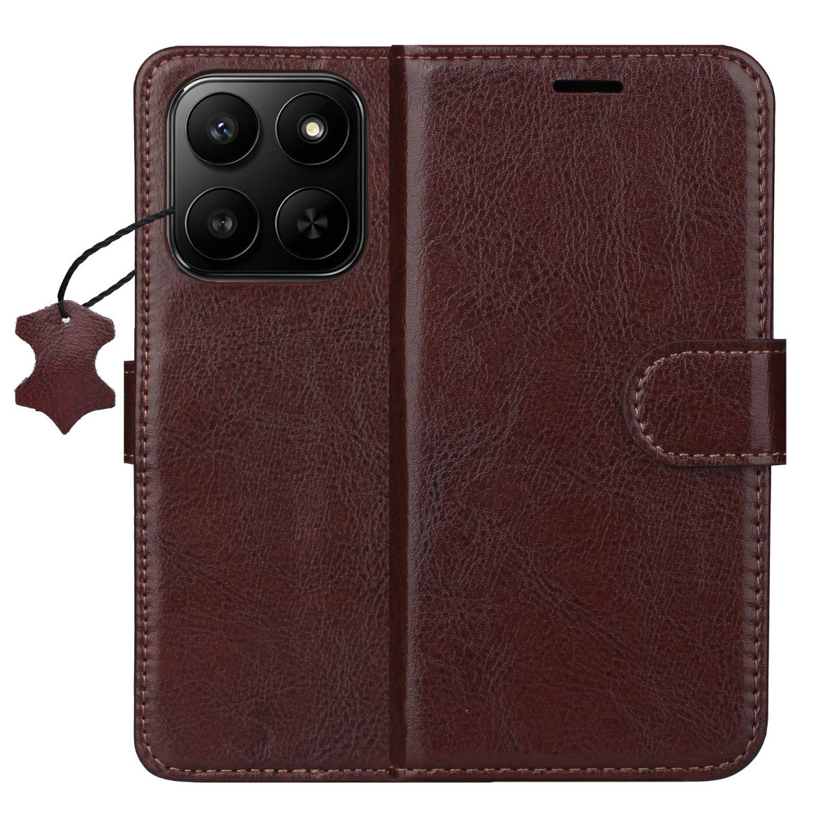 „Smart Luxe“ ādas vāciņš tālrunim Honor 400 Smart / X7d 4G / X7d 5G, brūns
