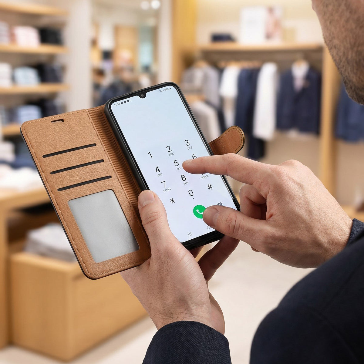 „Smart Luxe“ ādas vāciņš iPhone 17 6,3" brūns