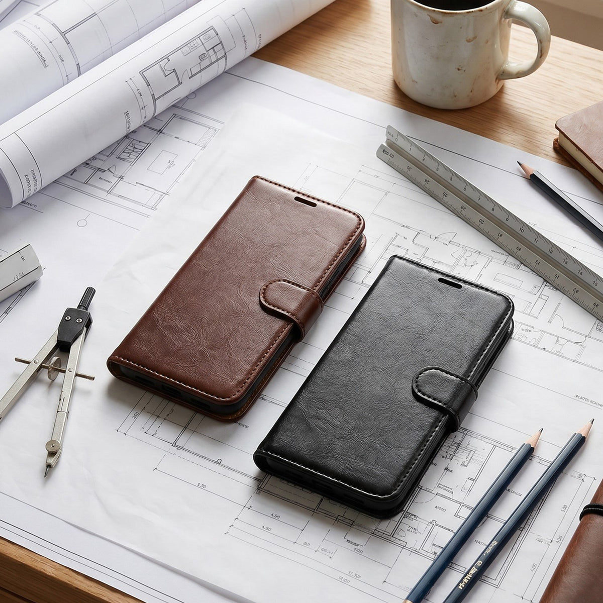„Smart Luxe“ ādas vāciņš viedtālrunim „Xiaomi Redmi Note 15 Pro Plus 5G“, melns