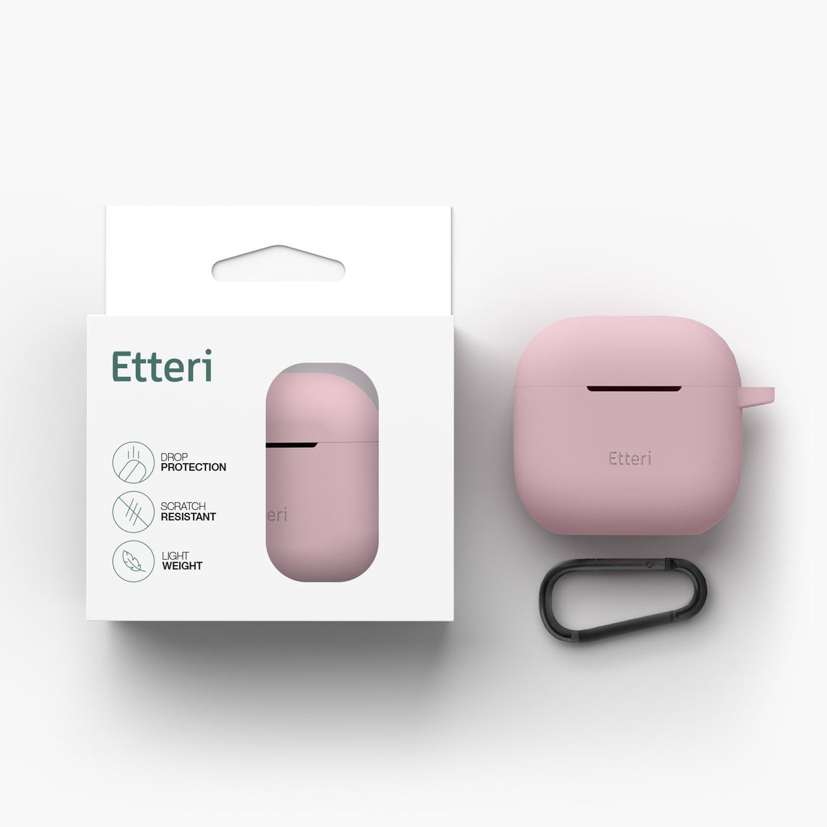 „Etteri“ silikona maciņš „AirPods 3“ gaiši rozā