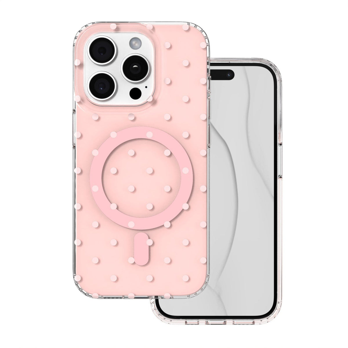 „Bubble Dots MagSafe“ vāciņš iPhone 15 Pro 6,1" rozā