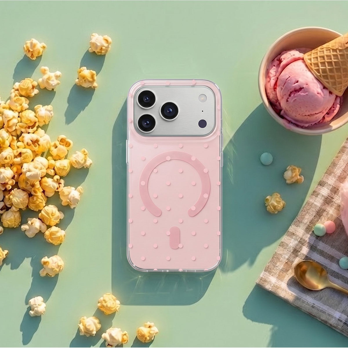„Bubble Dots MagSafe“ vāciņš iPhone 12 / 12 Pro 6,1" rozā