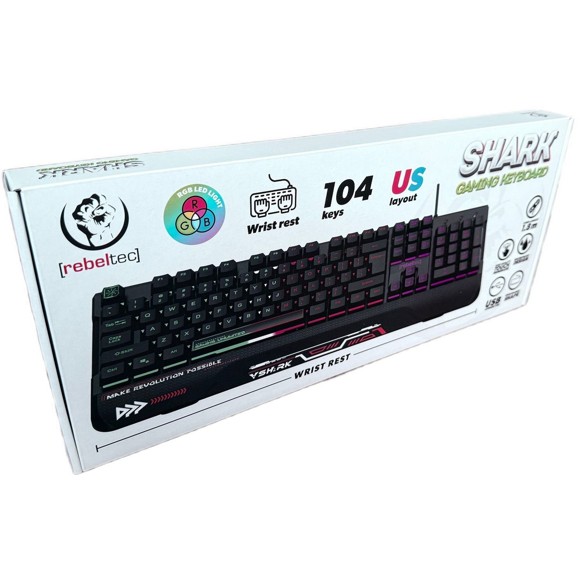 Rebeltec spēļu tastatūra SHARK