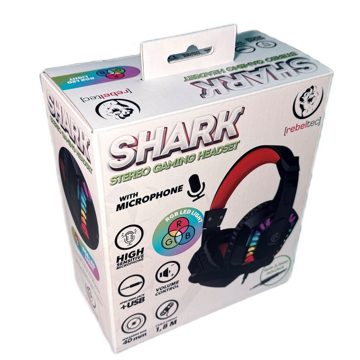 Rebeltec spēļu austiņas SHARK ar jack un USB savienojumu