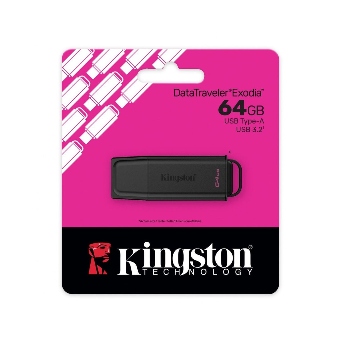 Kingston USB zibatmiņa 64 GB USB 3.2 Gen1 Exodia G2, melna