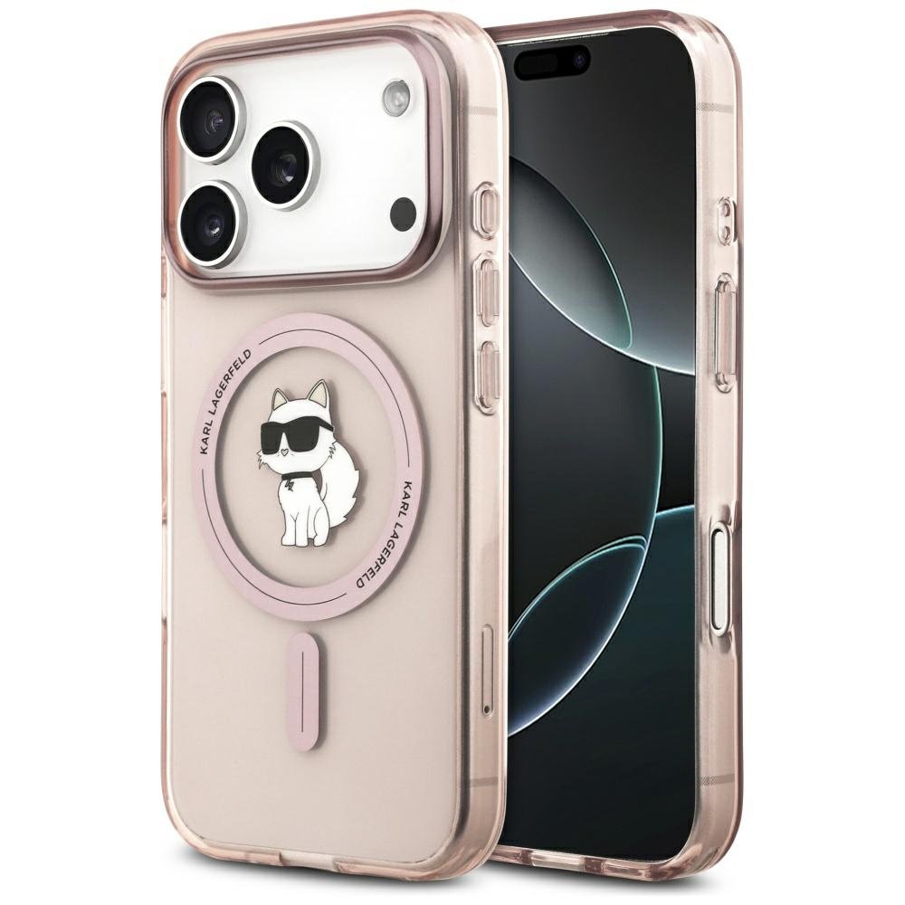 Karl Lagerfeld apvalks iPhone 17 Pro 6,3" IML Choupette MagSafe rozā krāsā