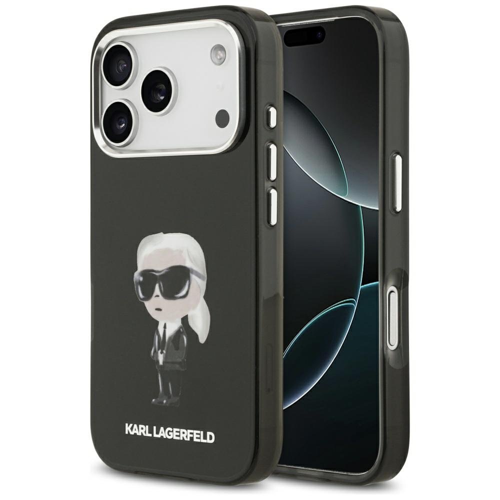 Karl Lagerfeld vāciņš iPhone 17 Pro 6,3" IML Aquarelle Karl & Logo MagSafe, melns