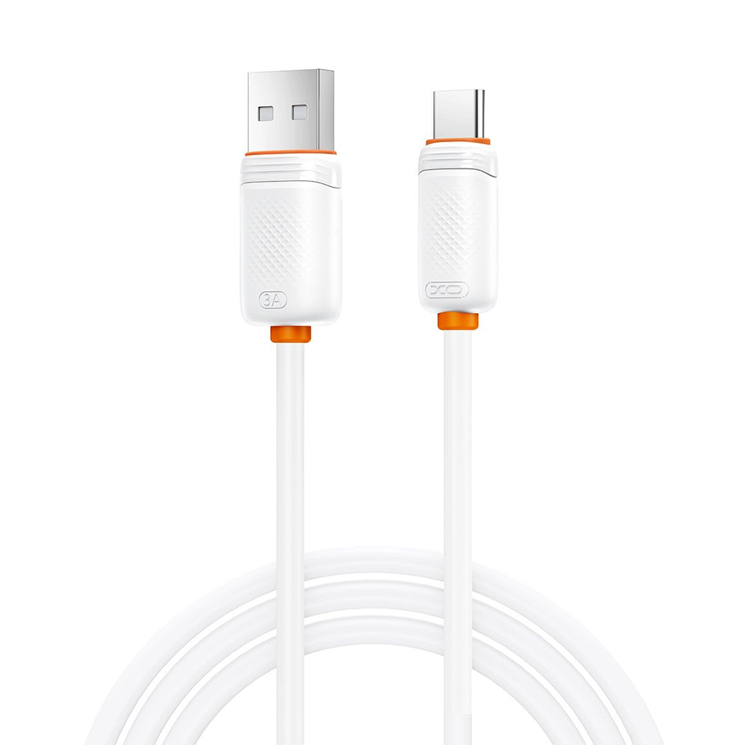 XO kabelis NB302 USB – USB-C, 1,0 m, 3 A, balts