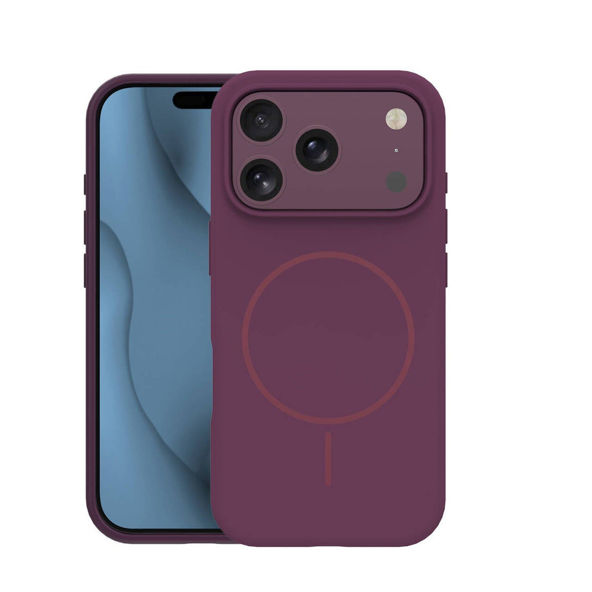 Plāns silikona Mag apvalks iPhone 17 Pro 6,3" / iPhone 18 Pro 6,3" tumši ķiršu krāsā