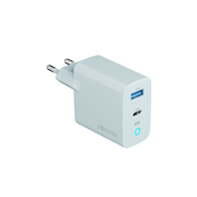 Forever Vibe-TC45AC GaN PD QC lādētājs, 1x USB-C, 1x USB, 45 W, sudraba krāsā