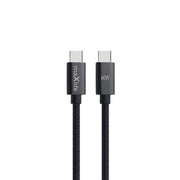 Maxlife MXUC-12 USB-C – USB-C kabelis, 3,0 m, 60 W, melns