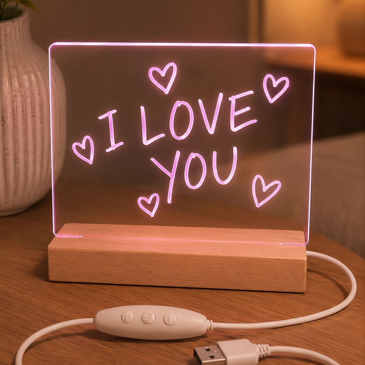 Forever Light koka akrila LED naktsgaismas ziņojumu tāfele FNL-18 ar marķieri