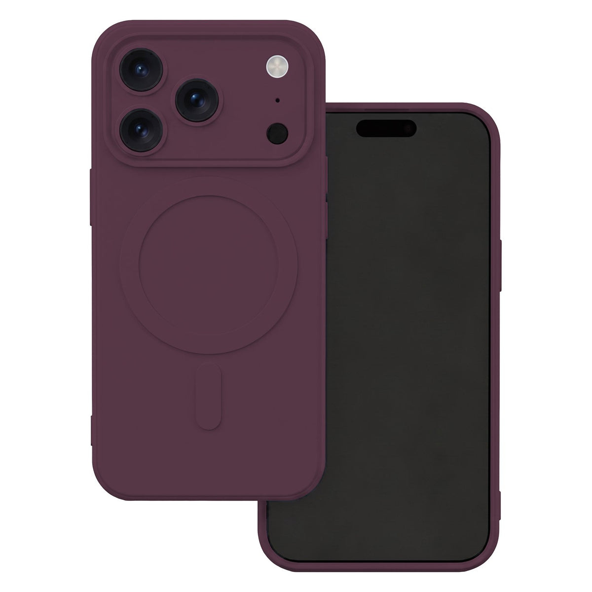 Simple Color Mag apvalks iPhone 17 Pro 6,3" / 18 Pro 6,3" tumši ķiršu krāsā