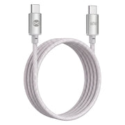 Forever Vibe USB-C – USB-C kabelis, 1,0 m, 60 W, sudraba krāsā